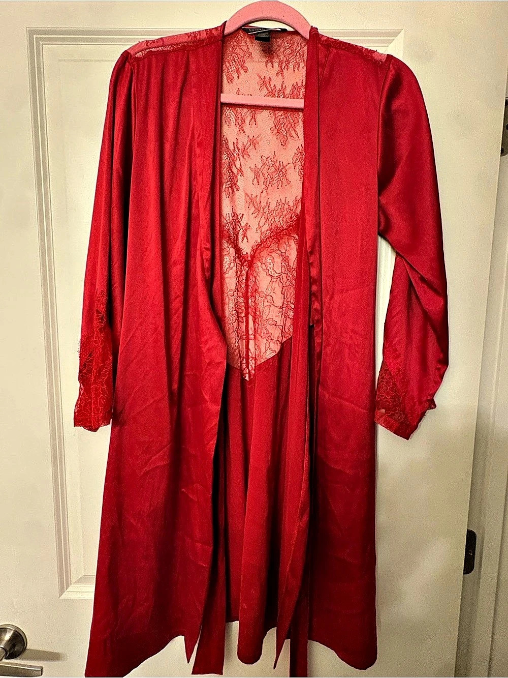 Victoria's Secret Red Lace Robe Size S Like New